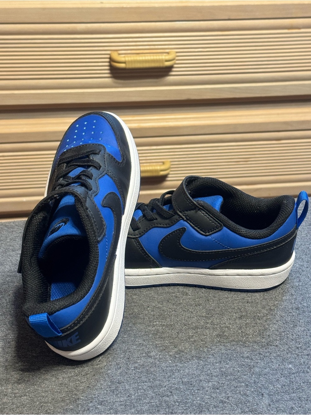 Nike Court Borough Low Recraft Toddler Sz 13.5C Game Royal Black White like new - Picture 12 of 14